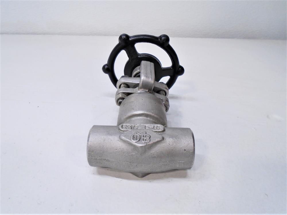 LOT of (4) OMB 1/2" NPT 800# 316 Stainless Steel Gate Valve, Cat# L810-NACE